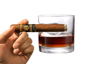 Old Fashioned Whiskey Glass with indented Cigar Rest